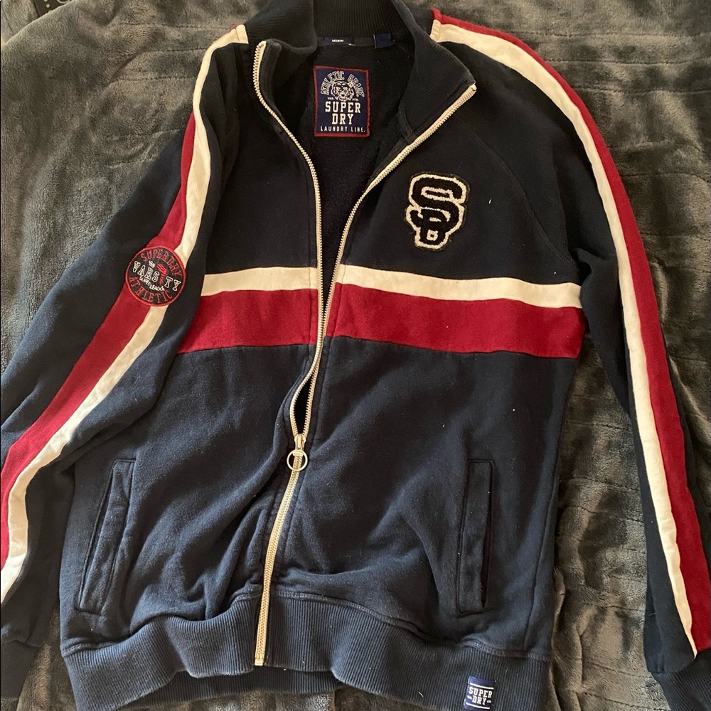 Super dry set zip jacket and jogger sweat pants with pockets